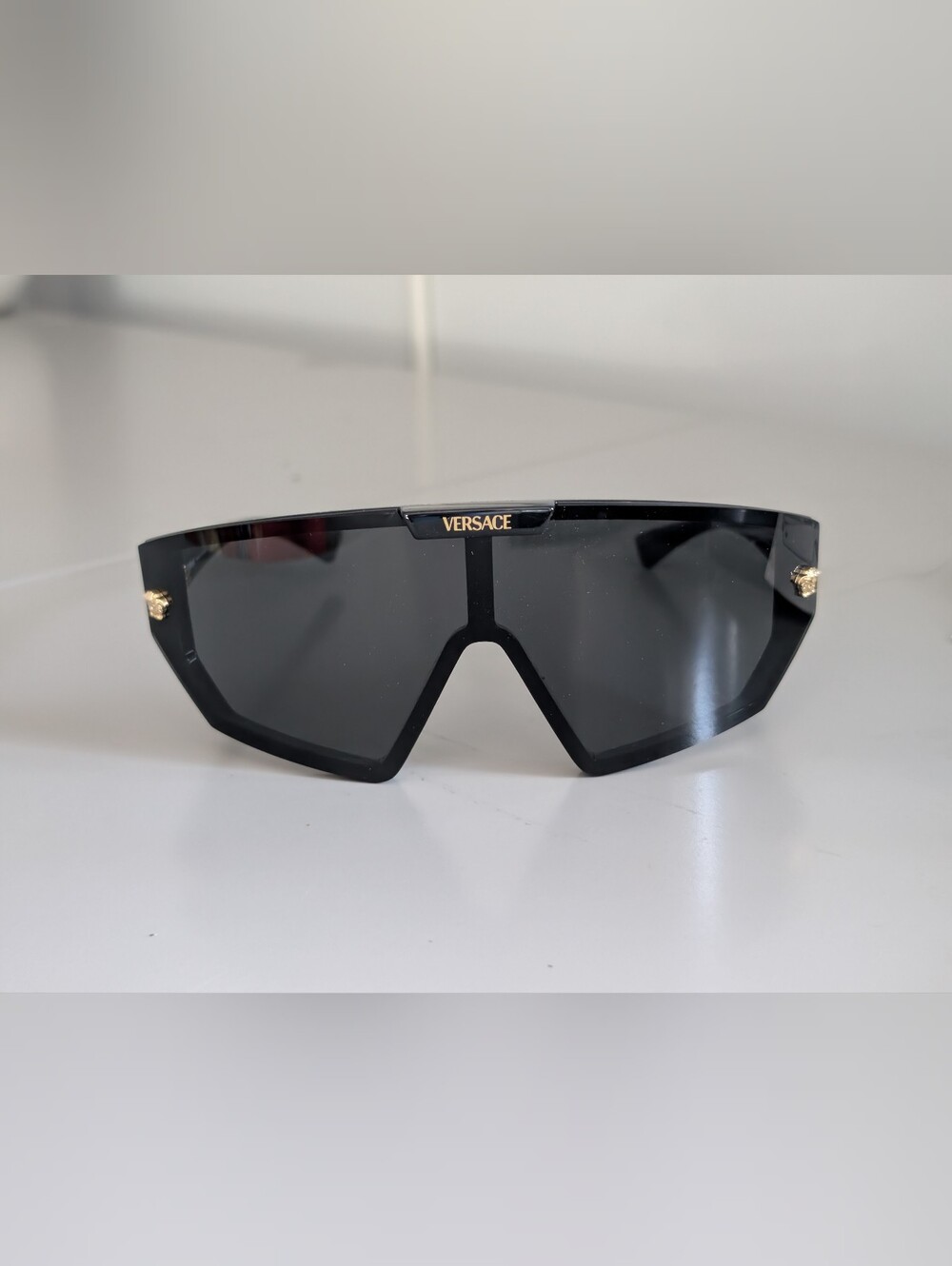 NWT Versace VE4461 GB1/87 Black Shield Sunglasses Interchangeable Lens Full Set